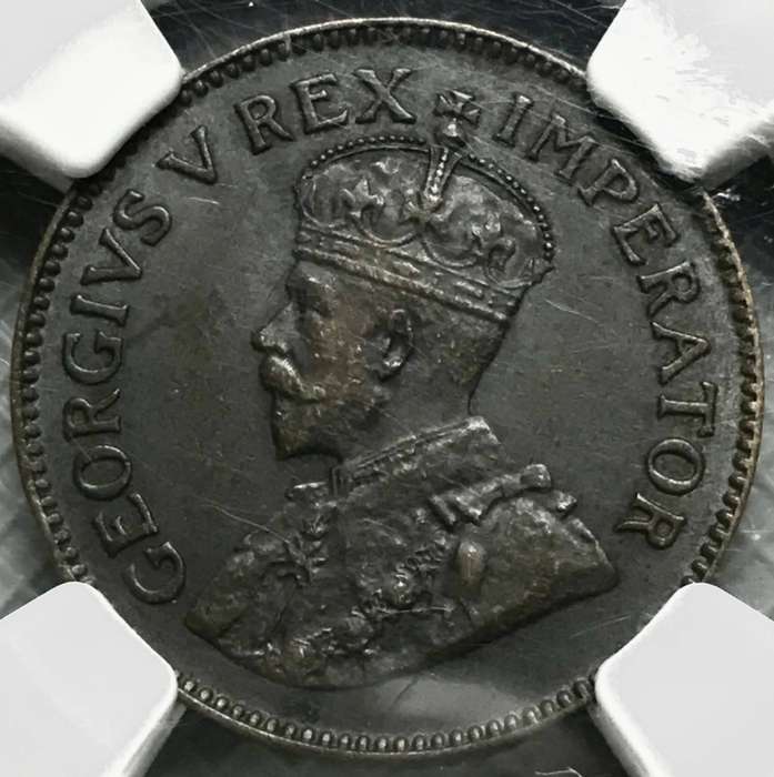 RARE High Value, 1931 "S" Suid Afrika" 1/4 Penny AU 58 BN Graded by NGC