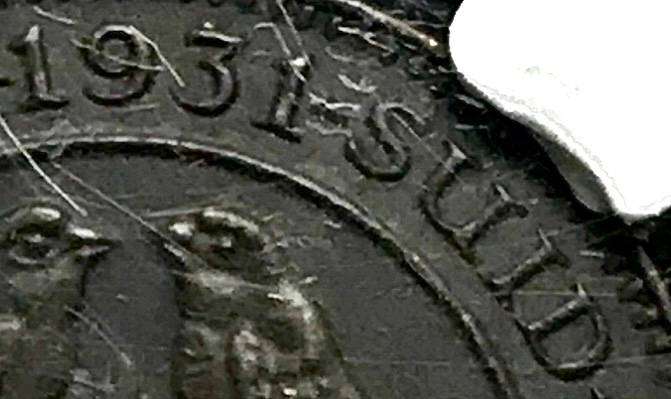 RARE High Value, 1931 "S" Suid Afrika" 1/4 Penny AU 58 BN Graded by NGC