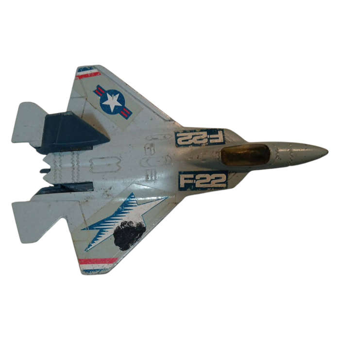 R0 Start-HUGE Car Collection Sale - Vintage 1992 Tootsie Toy F-22 Raptor Us Air Force 15x10x4cm
