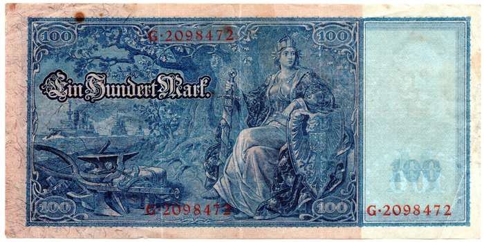 1910 German Berlin Reichsbanknote 100 Mark, Pair of Seal Varieties: Green and Red Seal Pick#42/43, f