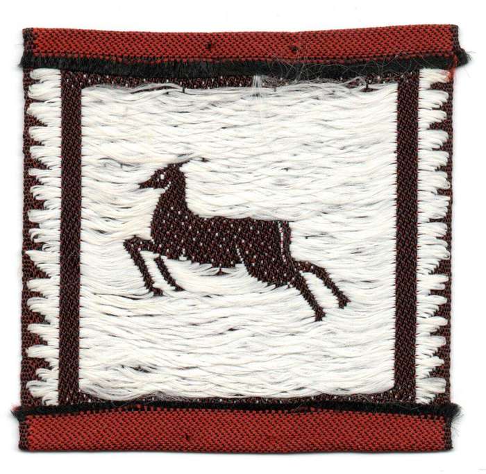 1970s1980s South Africa Vintage Leaping Antelope Cloth Badge  55 × 55 mm