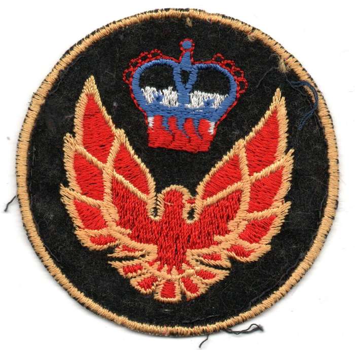 1950s1960s British? Crown & Phoenix Round Cloth Badge Ø69 mm
