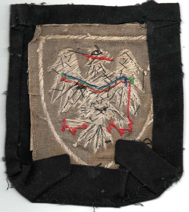 late 19th- to early 20th-century German Bullion-Wire Embroidered heraldic Eagle Shield Badge/Patch 