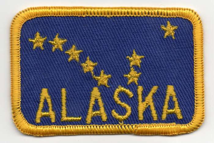 Alaska Embroidered Cloth Flash 54mm x 79mm