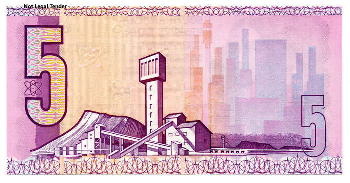 1990 South Africa Type 11 CL Stals First Issue R5 Fancy Serial "2222265"