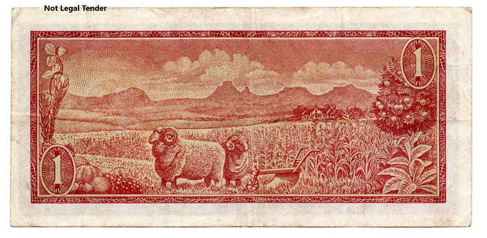 1975 South Africa Type 11 T W De Jongh Third Issue Slightly off-centre R1
