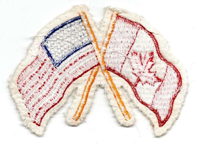 USA and Canada Crossed Flags Dual Citizenship Souvenir Patch 105mm x 81mm