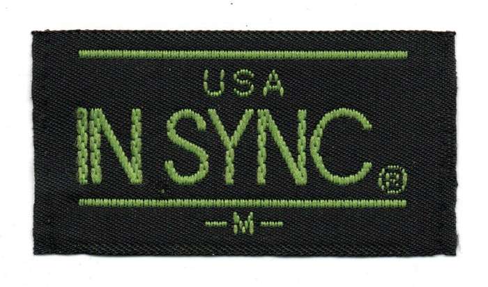 Vintage NSYNC Embroidered Woven clothing Label Tag  55mm × 30 mm