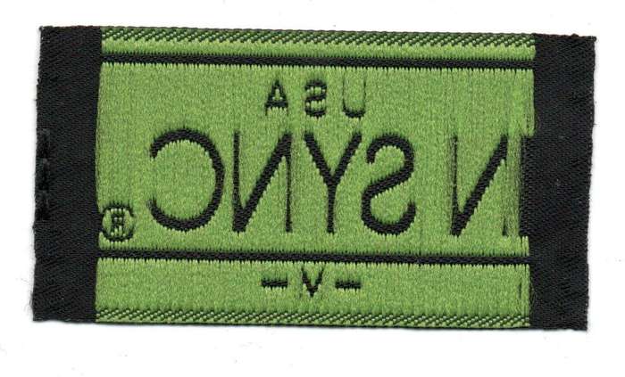 Vintage NSYNC Embroidered Woven clothing Label Tag  55mm × 30 mm