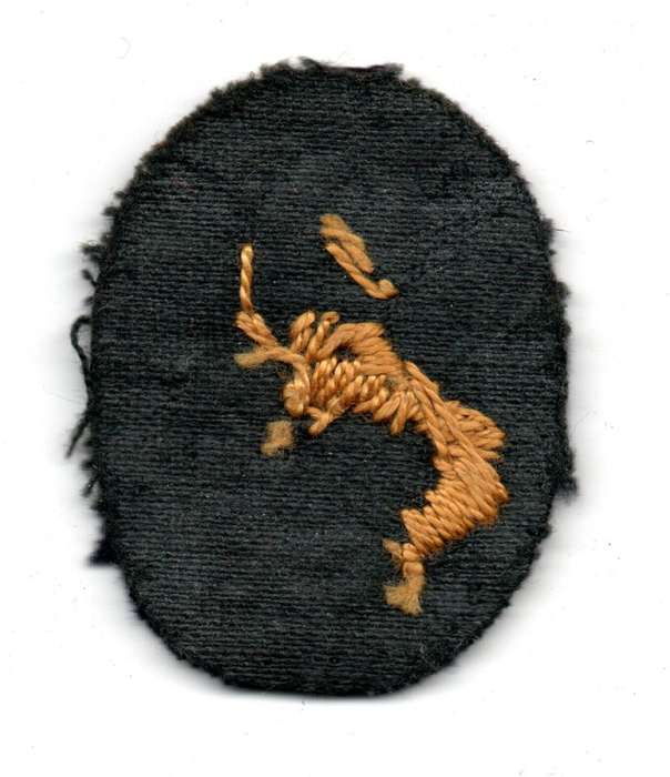 Vintage Girl Guides, Cadet Ranger Embroidered Cloth hat Badge 37mm x 47mm