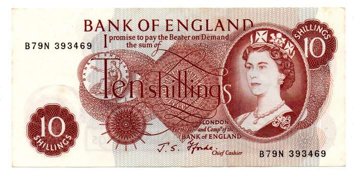1966-70 Great Britain Bank of England J. S.Fforde 10 Shilling Pick#373c