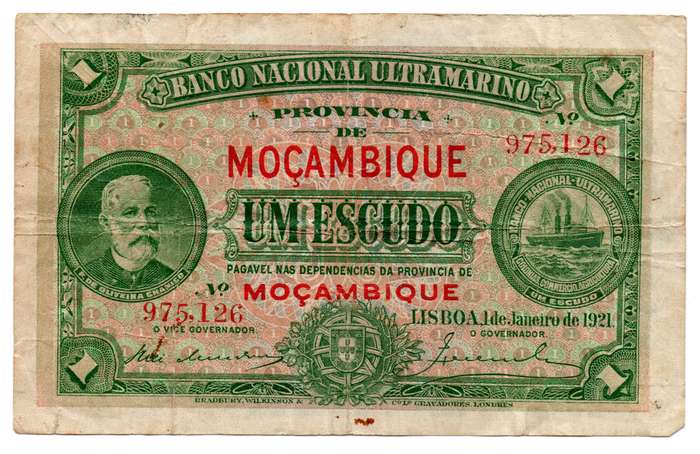 1921 Mozambique 1 Escudos Pick#66