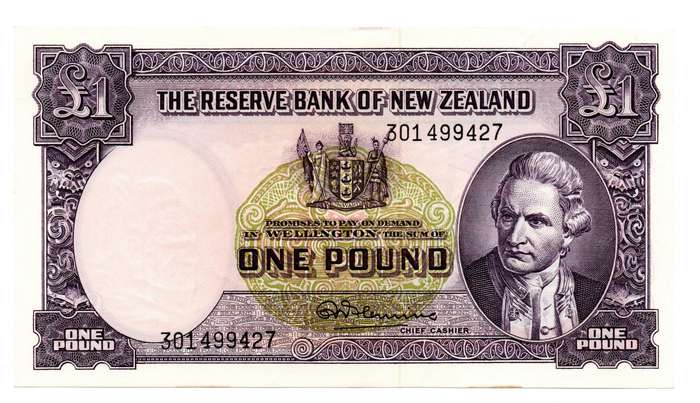 1940-67 Reserve Bank of New Zealand R. N. Flemming, 1 Pound Pick#159