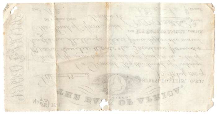 1909 The Bank of Africa Limited Cheque Springfontein, 14 Pounds 18 Shillings 3 Pence, fishmoth damag