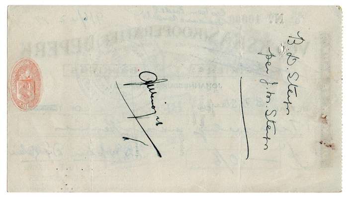 1942 Volkskas (Kooperatief) Beperk Cheque #10000, Johannesburg, 10 Shillings and 6 Pence from C. J.