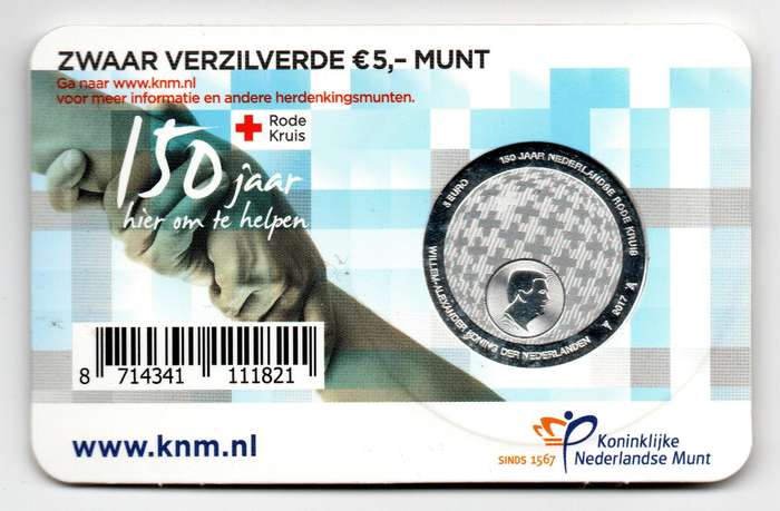 2017 Netherlands Commemorative 5 Euro Red Cross 124k Minted KM#388