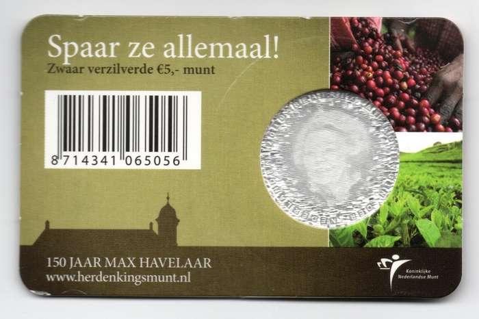 2010 Netherlands Commemorative 5 Euro Max Havelaar 350k Minted KM#327