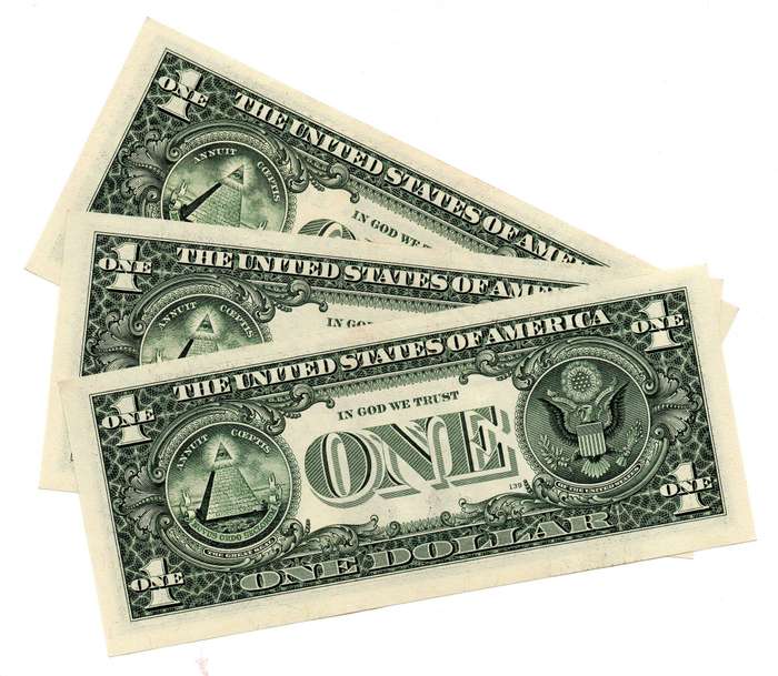 Lot of 3 x 2006 United States of America Consecutive Lof of slight Off-centre 1 Dollars "E 625597551