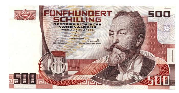 1986 Austria 500 Schilling Pick#151 left top corner and bottom right corner creases