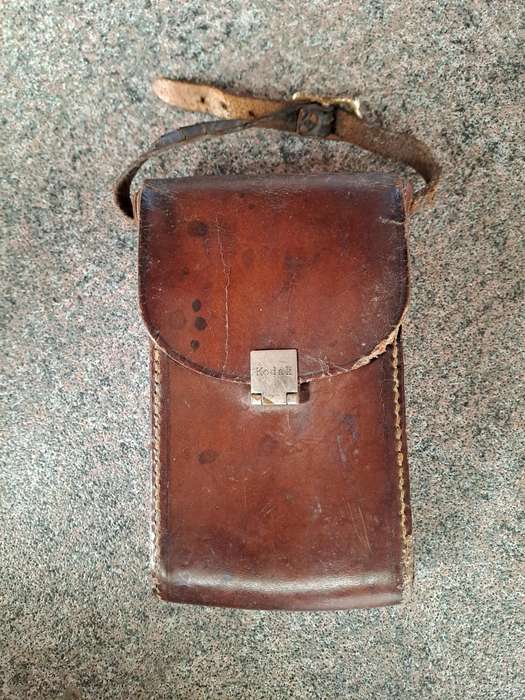 Antique bellows camera case for early Kodac camera