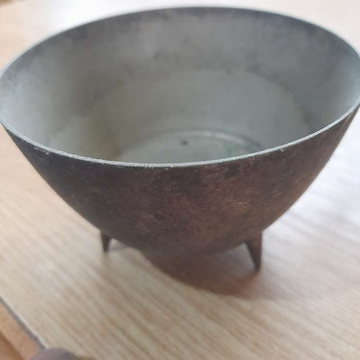 vintage Angora three foot bowl silver plate on nickel silver