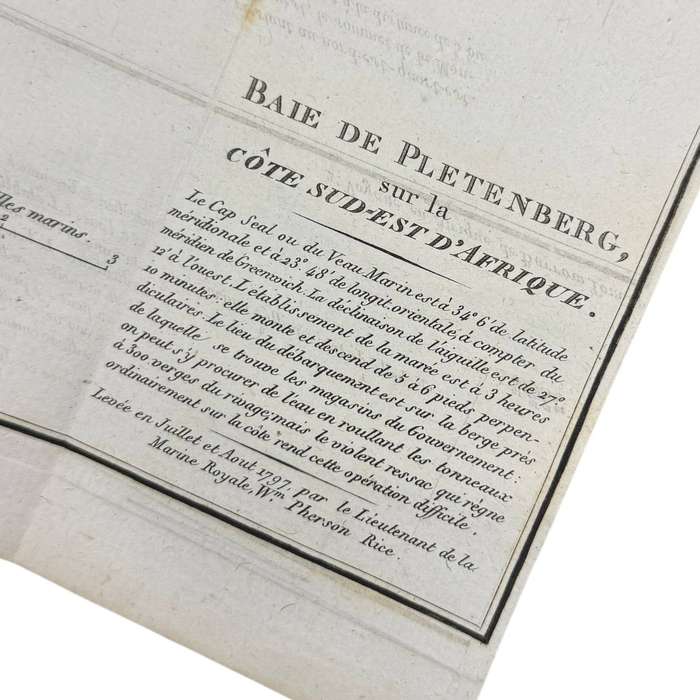 Antique Map Of PLETTENBERG BAY (Published 1806) Size: 28cm x 23cm