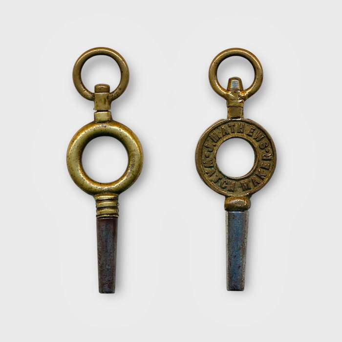 Antique Watch Keys  J. MATHEWS, WATCH MAKER  GRAAFF-REINET (c. 1870 to 1890)
