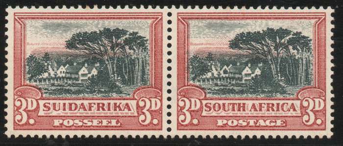 South Africa 1930-45 Roto 3d black & red with shuttered window variety lmm. SG 45b. Cat £225 (2022)