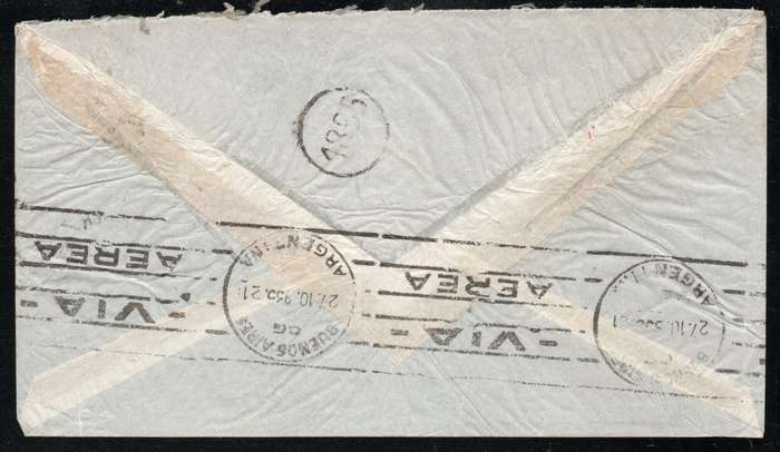 Germany 1935 Air Mail Cover Hannover to Buenos Aires Argentina.