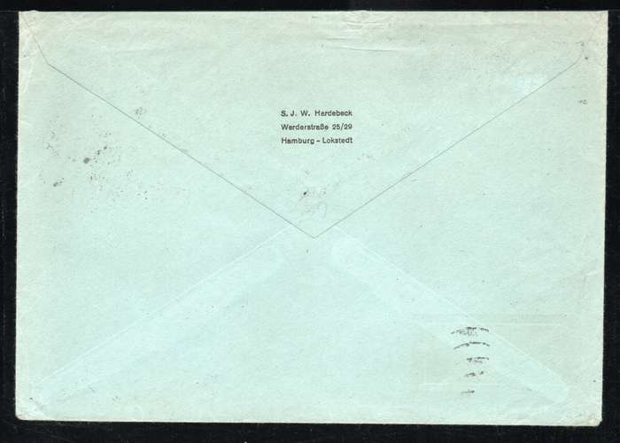 Germany 1938 Air Mail Cover from Hamburg to Cape Town, South Africa.