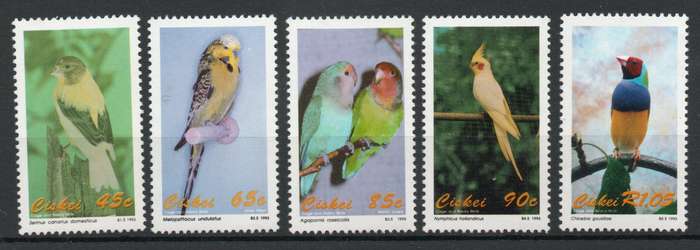 Ciskei 1991 Cage & Aviary Birds set of 5 unmounted mint. SACC 233-237. Cat R100 (2025)