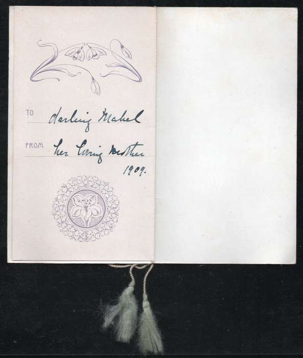 Antique picturesque Easter Card with Easter Angel Child holding music sheet sent in 1909.