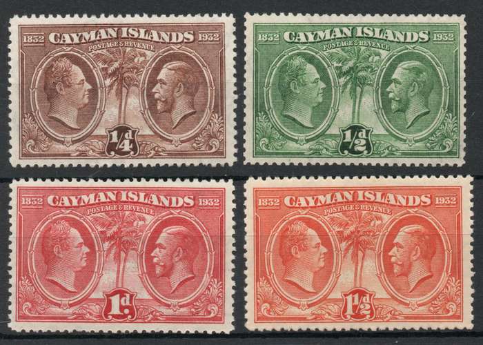 Cayman Islands 1932 Cent of Assembly of Justices & Vestry ¼d - 1½d umm & mm. SG 84-87. Cat £9,75