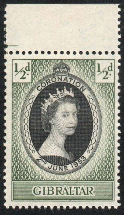 Gibraltar 1953 QEII Coronation ½d unmounted mint. SG 144. Cat 75p (2013)
