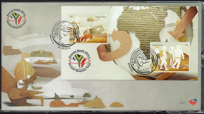 South Africa 2013 Rescue SA Miniature Sheet on FDC 8.41.  SACC 2233. Cat R50 (2023-25)