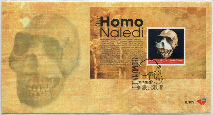 South Africa 2017 Homo Naledi Miniature Sheet on FDC 8.109. Cat R50 (2025)