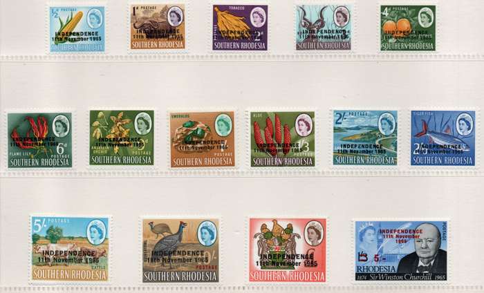 Rhodesia 1966 Definitive set of 15 unmounted mint. SACC 131-145. Cat R719 (2023-25)