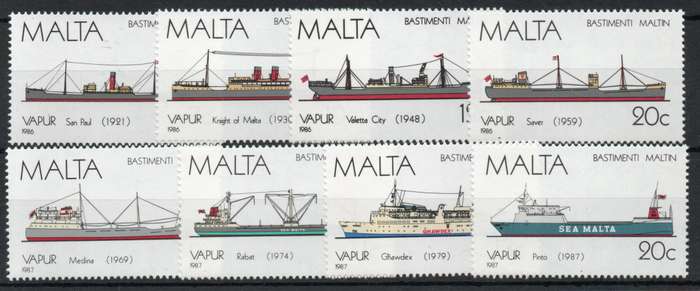 Malta 1986-87 Ships 2 sets of 4 (4th & 5th series) unmounted mint. SG 792-95, 809-12. Cat £15 (2013)