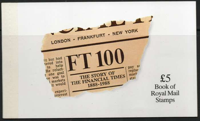 Great Britain 1988 Financial Times £5 Booklet umm. SG Dx9.