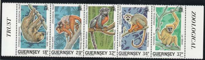 Guernsey 1989 Animals of the rain forest set of 5 unmounted mint. SG 469-473. Cat £4,50 (2013)