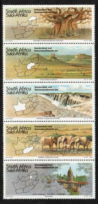 South Africa 1995 "Tourism in SA" set of 5 unmounted mint. SACC 905-909. Cat R120 (2023-25)
