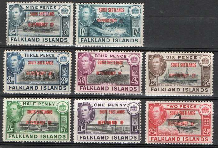 Falkland Islands South Shetlands 1944 set of 8 mint. SG D1-D8. Cat £22.