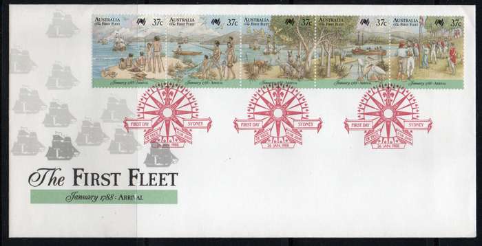 Australia 1988 Arrival of First Fleet set of 5 on FDC. SG 1105-1109. Cat £5.