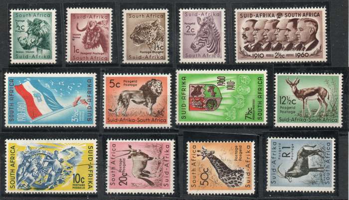South Africa 1961 Definitive set of 13 lmm. SACC 184-196. Cat R802,50. (2023-25)