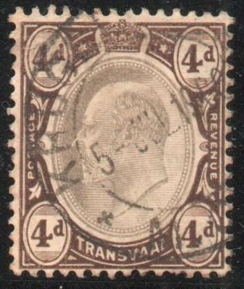 Transvaal 1902 Definitive 4d black & brown very fine used. SACC 255. Cat R80 (2023-25)