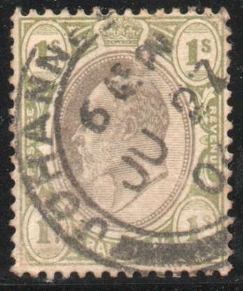 Transvaal 1902 Definitive 1/- black and sage-green fine used. SACC 257. Cat R650 (2023-25)