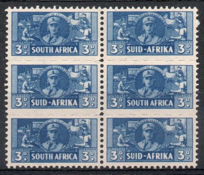 South Africa 1942 Small War Effort 3d double unit lightly mounted mint. SACC 99. Cat R300 (2023-25)