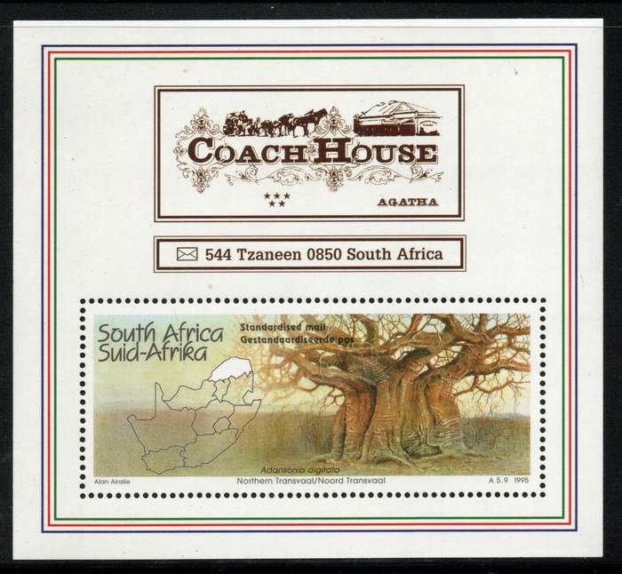 South Africa 1997 Agatha Coach House Miniature Sheet unmounted mint. SACC 1060. Cat R150 (2023-25)