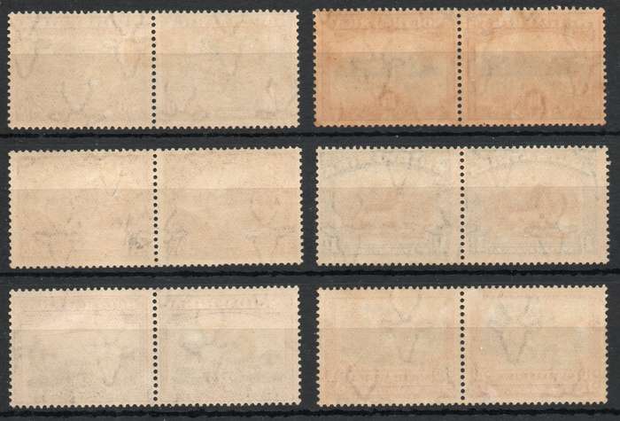 South Africa 1927 London Pictorials part set of 6 pairs lmm. SACC 33-37 & 39. Cat R11400 (2023-25)
