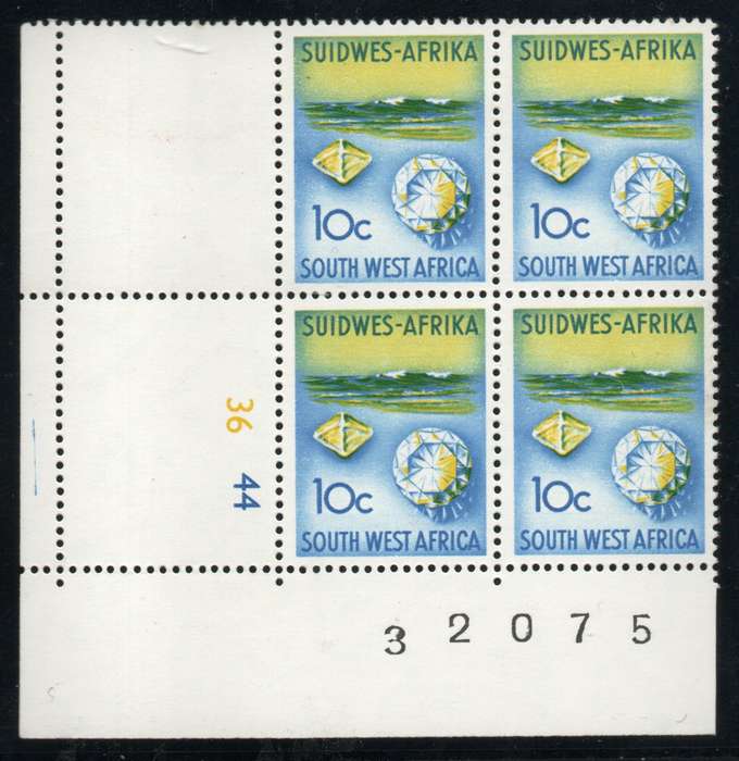 South West Africa 1968-72 Group IV 10c control block 4 unmounted mint. SACC 208d-1. Cat R1400 (2025)